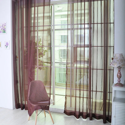Transparent Solid‑Color Window Gauze Curtains – Light‑Luxury Sheer Panels for Weddings & Home Decor, Easy to Install