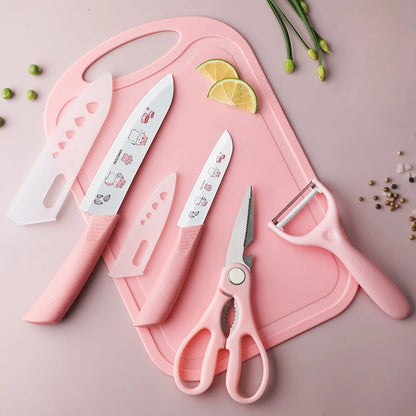 Knife set vegetable knife chopping board 2 in 1 sharp full set of kitchen utensils household chopping vegetables and meat knife