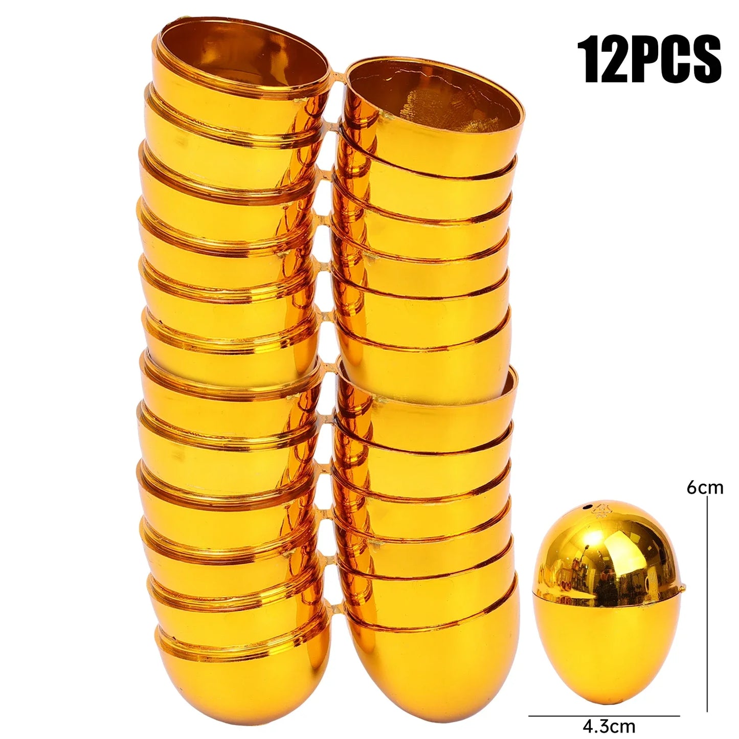 Easter Filling Eggs Golden Easter Decoration Egg Plastic Empty Simulation Eggshell Party Game Toys Festival Party Decor Supplies