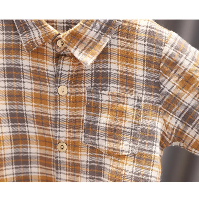 Baby Boys Clothes Suit Casual Plaid Shirt Vest Pants 3Pcs/Sets Toddler Cotton