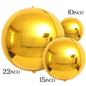 3pcs 4D Round Balloons Metallic Rose Gold Silver Foil Balloons Party Decorations for Birthday Wedding Gender Reveal Photo Props