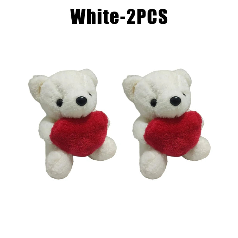 20cm Kawaii Heart Teddy Bear Plush Doll Holding Love Stuffed Animal Valentines Gift Christmas Toy for Her Collectors