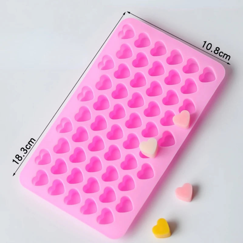 55 Small Heart Shaped Silicone Cake Mold Heart Chocolate Pastry Molds DIY Baking Decoration Kitchen Ice Cube Crystal Epoxy Mould