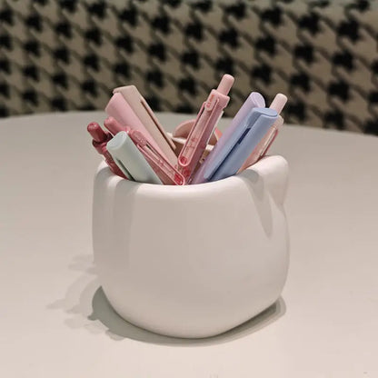 Sanrio Hello Kitty Creative Office Desktop Organizer Kt Cat Cute Multi-Functional Pen Holder Y2K Cosmetic Storage Box Gifts