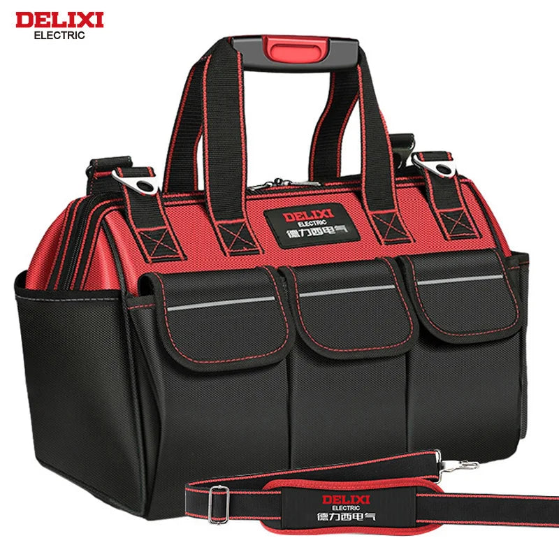 DELIXI ELECTRIC Tool Bag,Multifunctional Waterproof Storage Bags,Suitable for Electricians,Carpenters,Car Mechanics,Homeowners