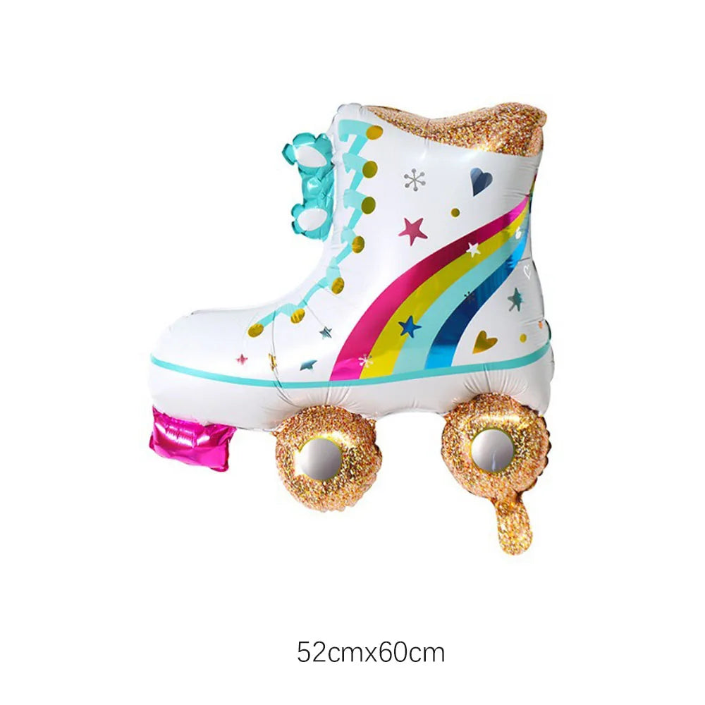 1/6Pcs Roller Skate Boom Box Balloons Disco Balloons for Back to the 90s Retro Hip Hop Themed Birthday Wedding Anniversary Decor