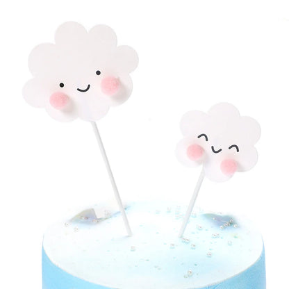 Smiling Face Cloud Rainbow Cake Topper Birthday Cake Baby Shower Kids Christening Birthday Party Wedding Cake Topper Decoratings