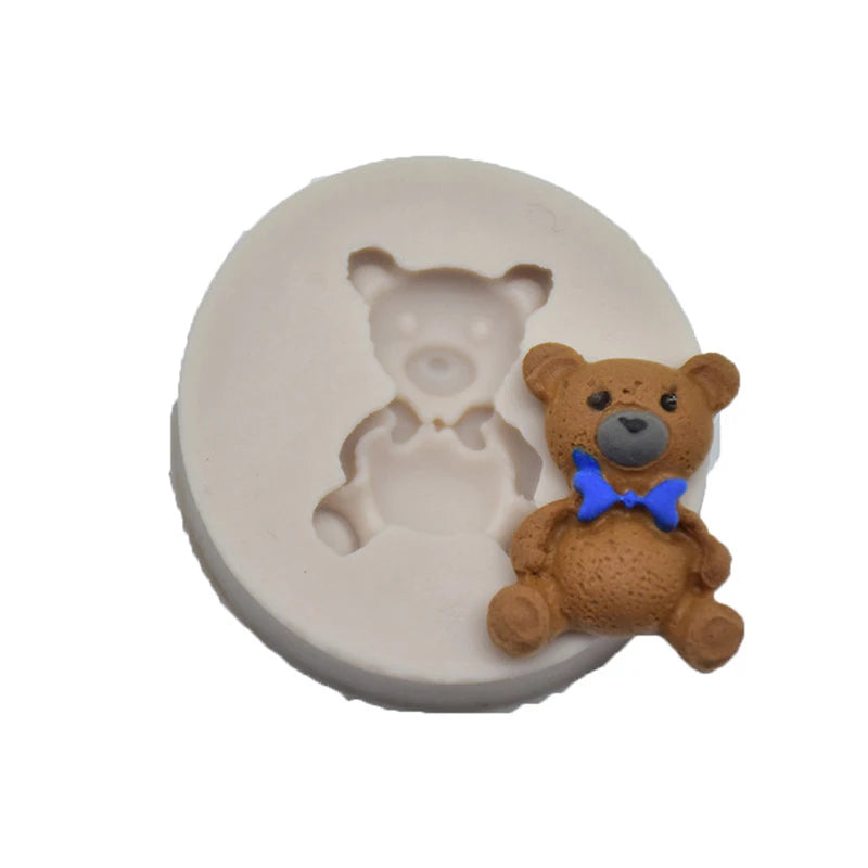 1PC 3D Surprise Bear Chocolate Silicone Mold DIY Mousse Cake Mould For Cake Decorating Tools