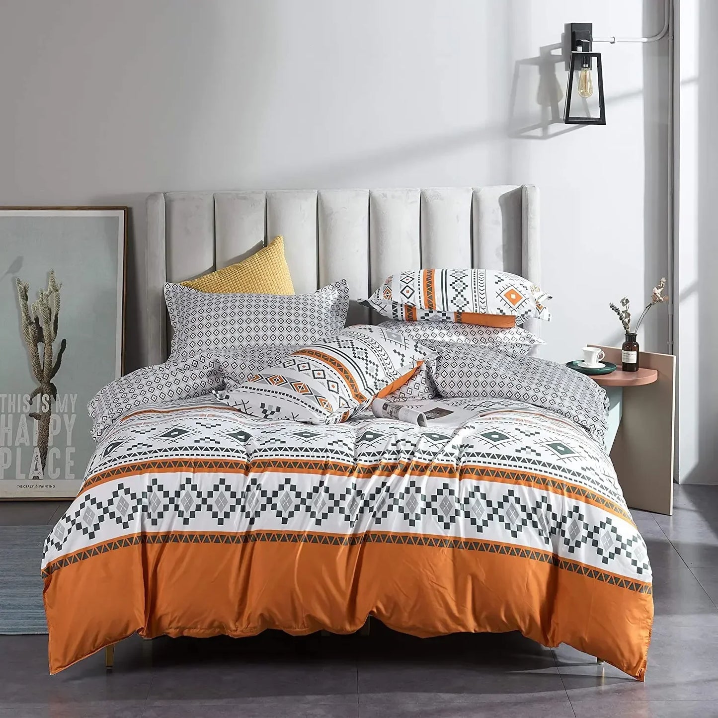Bohon Paisley Duvet Cover Set Black White Print 3pcs Bedding Sets Luxury Pillow Case Queen and King Size Cotton Bedding Sets