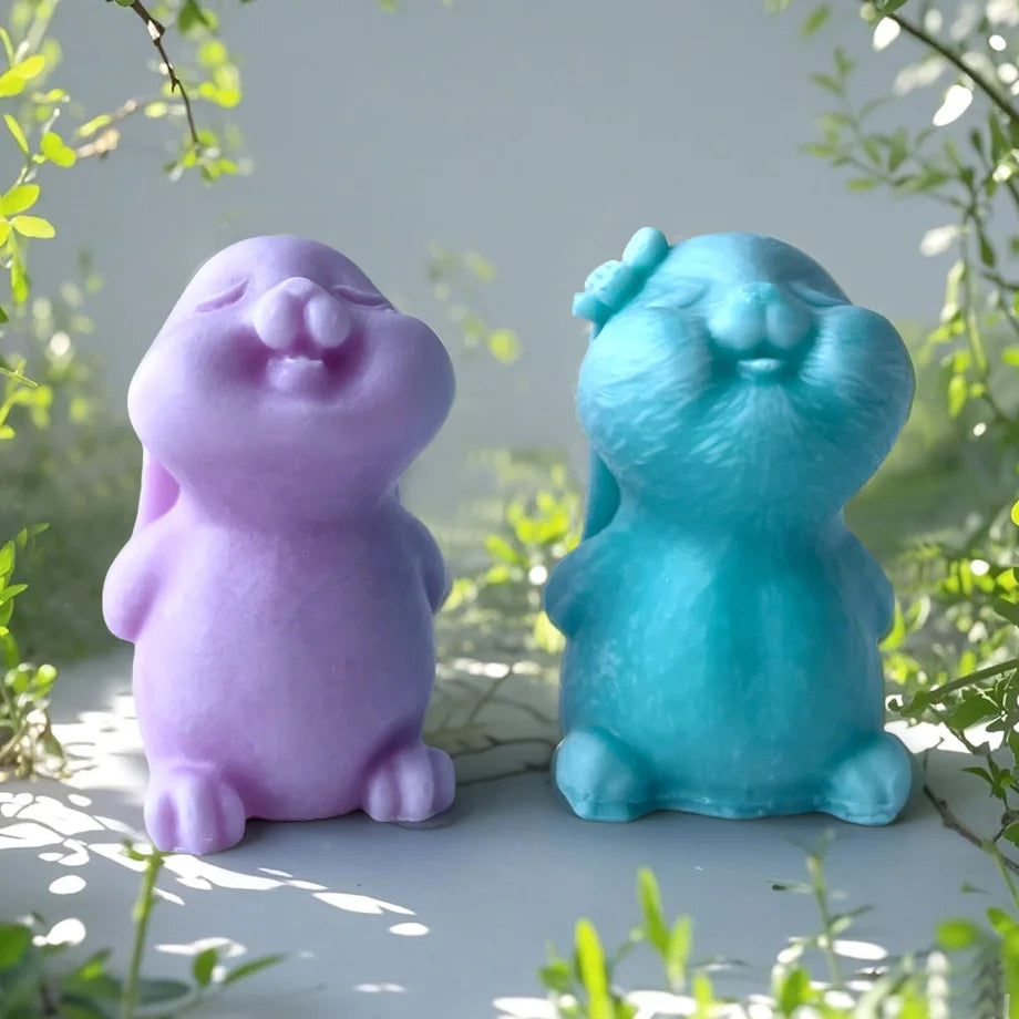 Cute Bear Kitten Rabbit Silicone Candle Mold DIY Cartoon Animal Aroma Plaster Ornament Mould Soap Candle Making Supplies