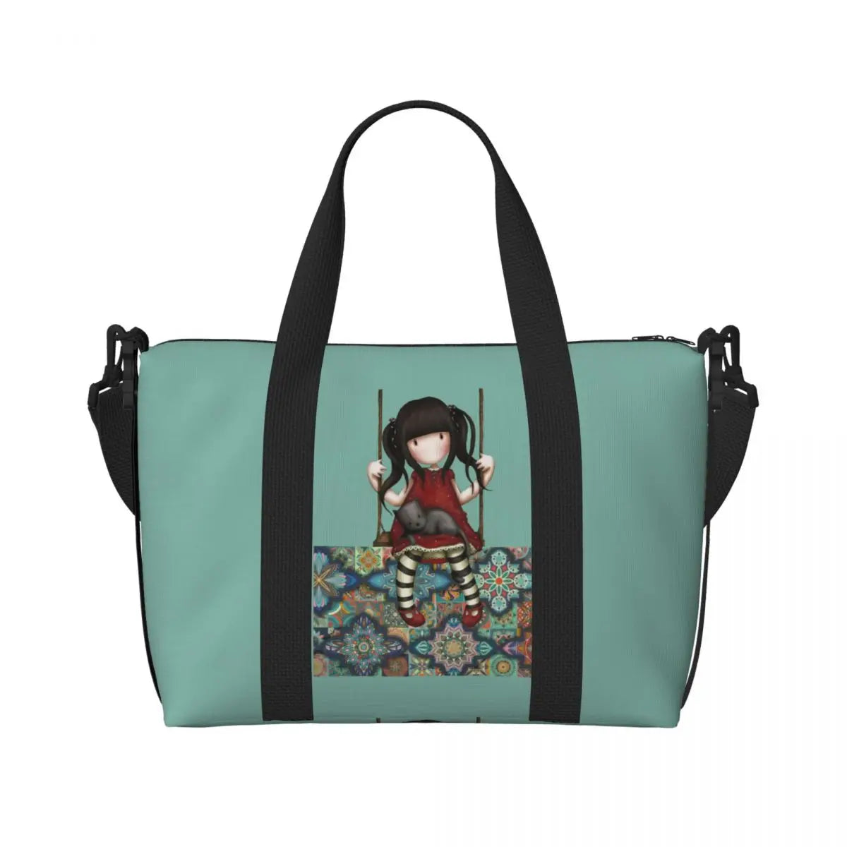 Santoro Gorjuss Large Beach & Travel Tote – Women’s Yoga, Gym, Shopping Shoulder Duffle Bag