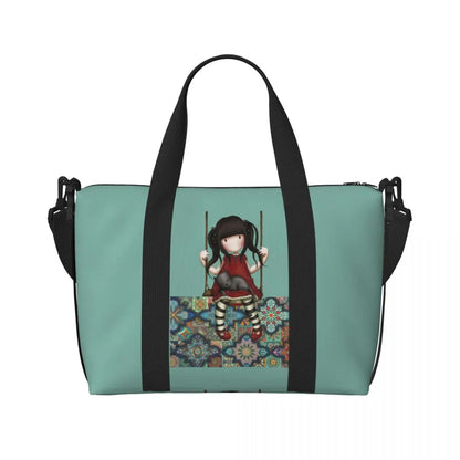 Santoro Gorjuss Large Beach & Travel Tote – Women’s Yoga, Gym, Shopping Shoulder Duffle Bag