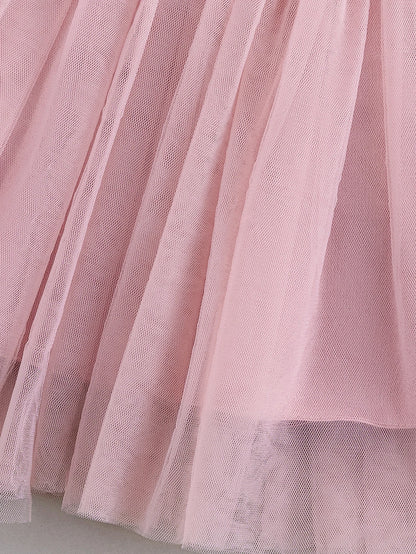 Princess Flower Girls Dresses Pink Sleeveless Bow Satin Wedding Kids Dresses With Pearl For Baby Girls