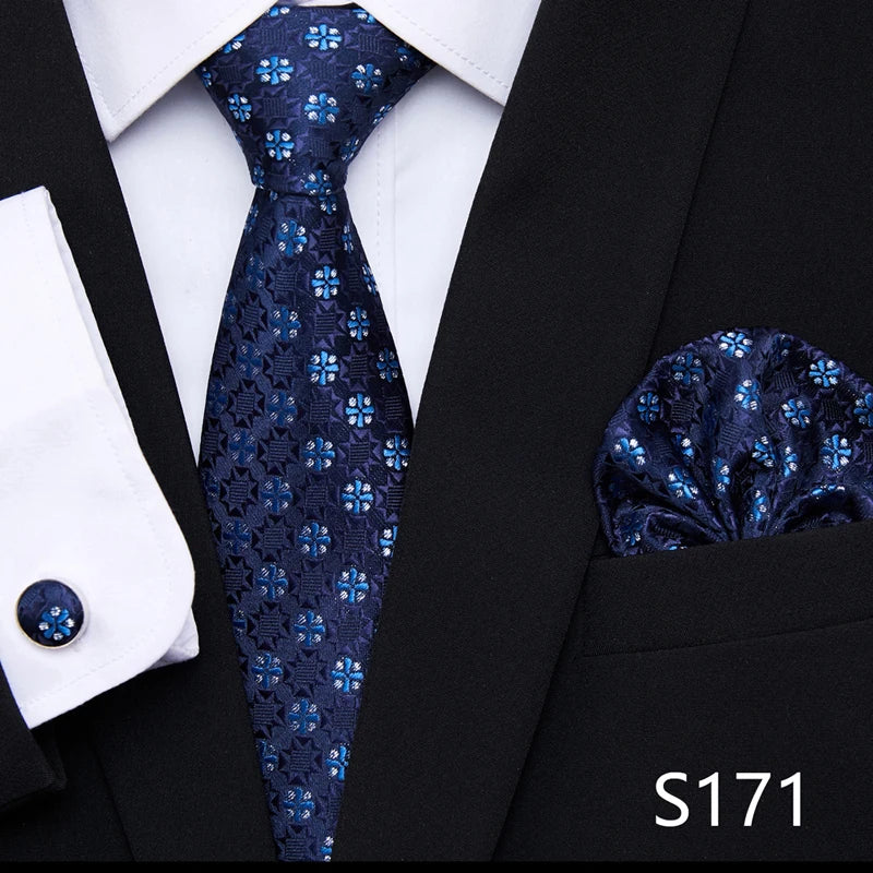 Tie Pocket Squares Cufflink Necktie Set