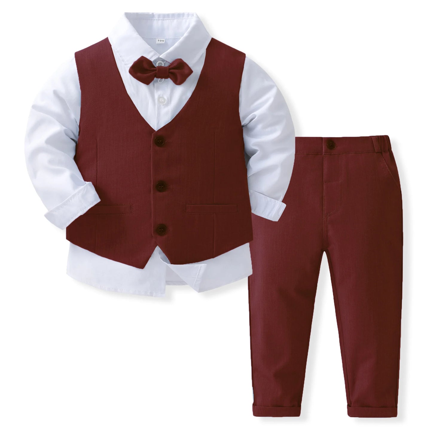 Boy Set Solid Vest Suit