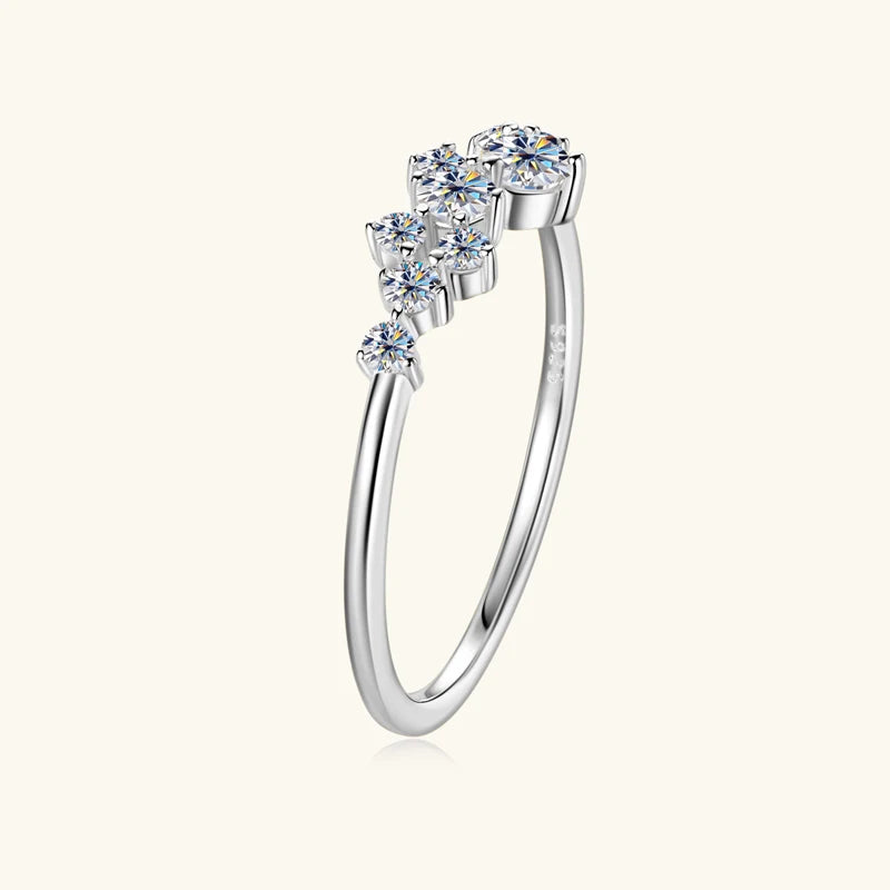 925 Ring Cluster Moissanite Sterling Silver Wedding Engagement Finger Rings Fashion Band for Women Fine Jewelry 925