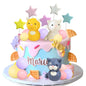 Dog Cake Topper Clay Figurines Puppy Star for Dog Theme Birthday Party Paw Cute Dog Pet Party Baby Shower Supplies