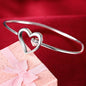 Trendy 925 Sterling Silver Bangles Bracelet Charms