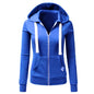Autumn/Winter New Women'sPersonalized Fashion Sports Hoodie Long Sleeve Drawstring Pocket Zipper Coat Woolen Sweater Top CYXX386