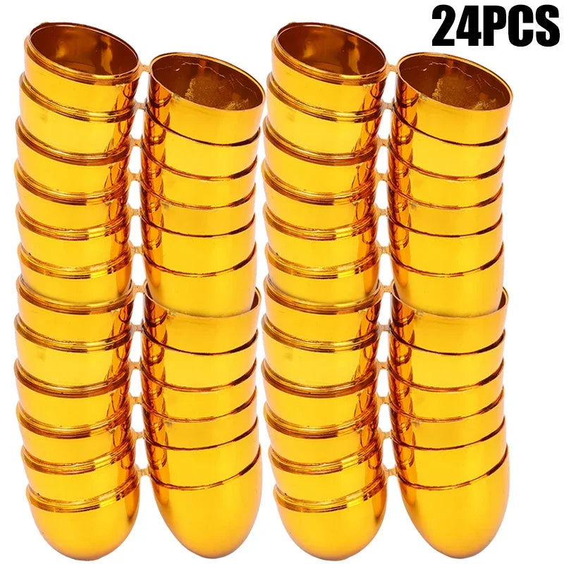 Easter Filling Eggs Golden Easter Decoration Egg Plastic Empty Simulation Eggshell Party Game Toys Festival Party Decor Supplies