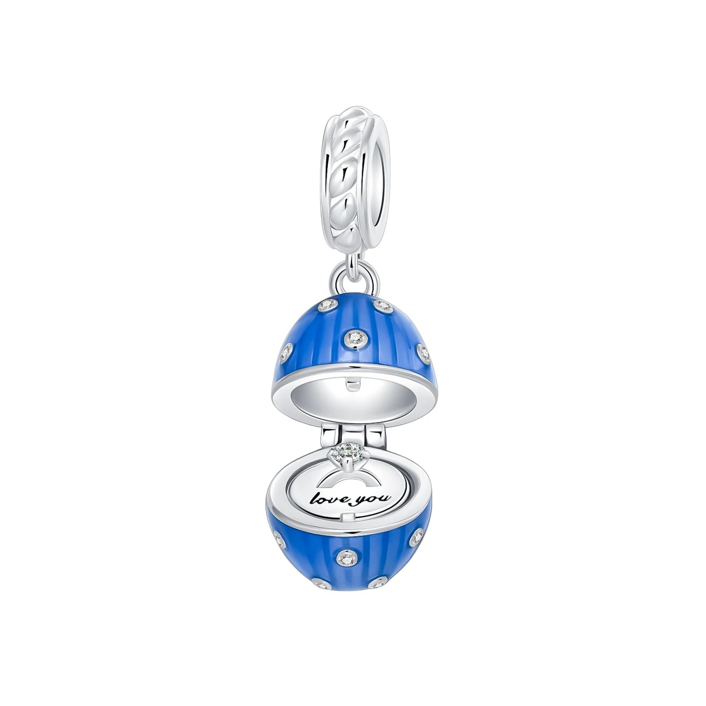 925 Sterling Silver Hot Sale 3D Openable Locket Bracelet Charm Bead Easter Pendant Fit Bracelet Necklace for Women DIY Gift