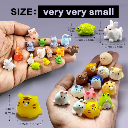 10Pcs Easter Rabbit Dinosaurs Capybara Duck Fox Pig Cat Turtle Frog Bird Figurine Miniature Fairy Garden Decoration Accessories