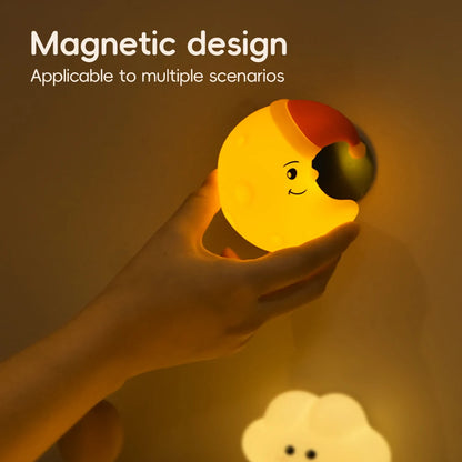 LED Star & Cloud Silicone Night Light – Rechargeable Nursery Wall Lamp for Baby Bedroom Décor