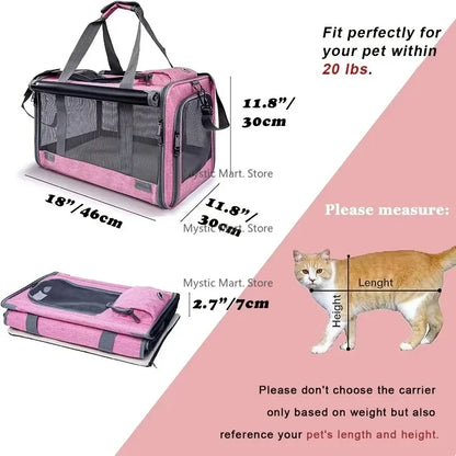 Soft Sided Airlines Approved Pet Carrier for Large Pet Dog Bag Large Capacity Portable Folding Pet Supplies