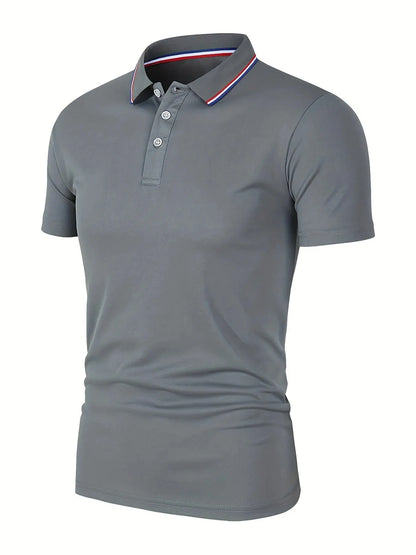 Men's Casual Breathable Solid Color High Quality Short Sleeve Polo Shirt