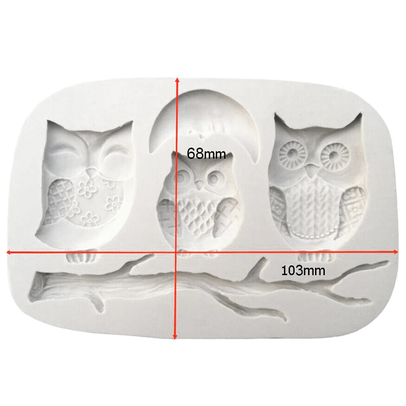 Owl Silicone Sugarcraft Mold Resin Tools Chocolate Cupcake Baking Fondant Cake Decorating Tools