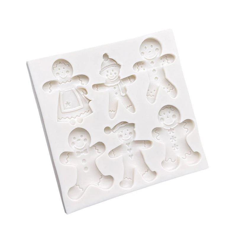 Gingerbread Man Christmas Silicone Sugarcraft Mold Resin Tools Cupcake Baking Mould Fondant Cake Decorating Tools