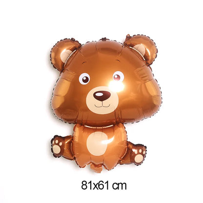 Woodland Animals Foil Balloon Set – Fox, Hedgehog, Raccoon, Deer & Bear Forest Theme Party Decor