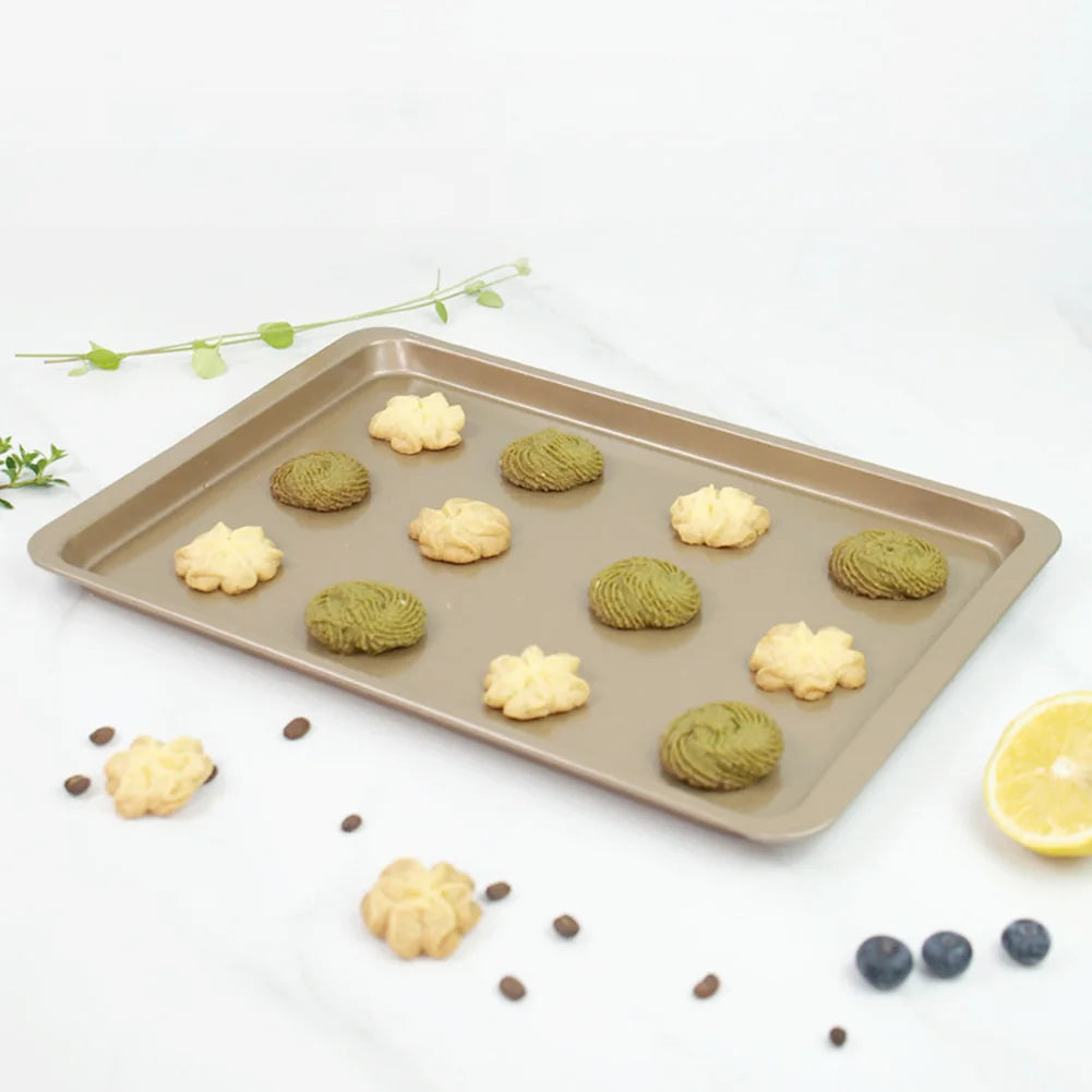 14‑Inch Black Carbon Steel Baking Tray – Bread, Cookies & Oven Use