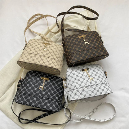 PU Leather Women Shoulder Bag Female Deer Pendant Handbags Girl Small Crossbody Bag Fashion Shell Shape Messenger Bag Bolsos