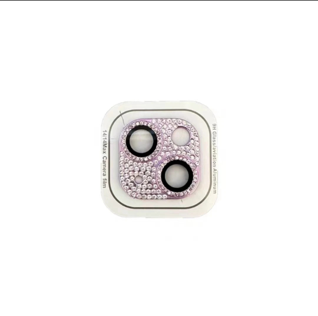 Luxury Camera Lens Film for IPhone 12/ 13/14 /15 Pro Max Mini 14 Plus Metal Glitter Diamond