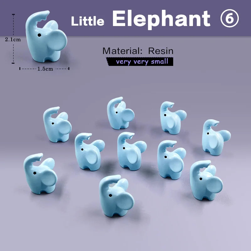 10Pcs Easter Rabbit Squirrel Elephant Fox Sheep Duck Pig Cat Frog Snake Figurine Miniature Fairy Garden Decoration Accessories