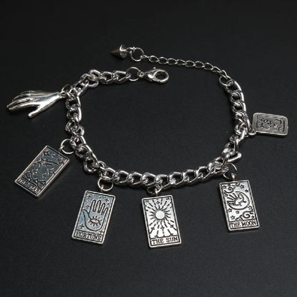 Retro Magic Witch DivinationTarot Star Moon Sun World Charm Bracelet DIY Jewelry Crafts Friendship Gift For Woman and Man P738
