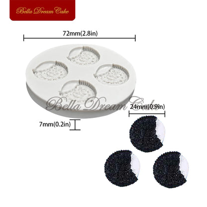 3D Mini Cream‑Filled Cookie Silicone Mold – Biscuit, Fondant & Chocolate DIY Baking Tool
