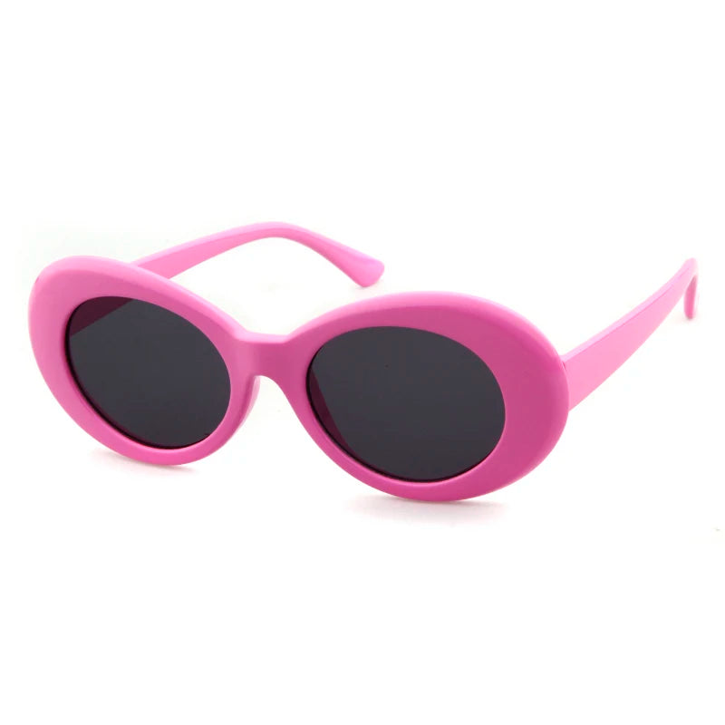 WHO CUTIE Vintage Small Oval Sunglasses Men Women Brand Designer 90S Retro White Leopard Frame Shades Sun Glasses OM524