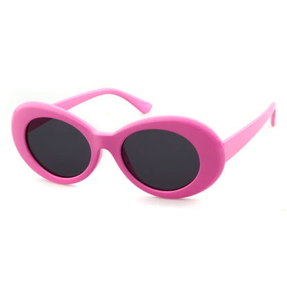 WHO CUTIE Vintage Small Oval Sunglasses Men Women Brand Designer 90S Retro White Leopard Frame Shades Sun Glasses OM524