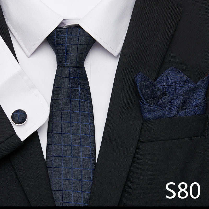 Tie Pocket Squares Cufflink Necktie Set