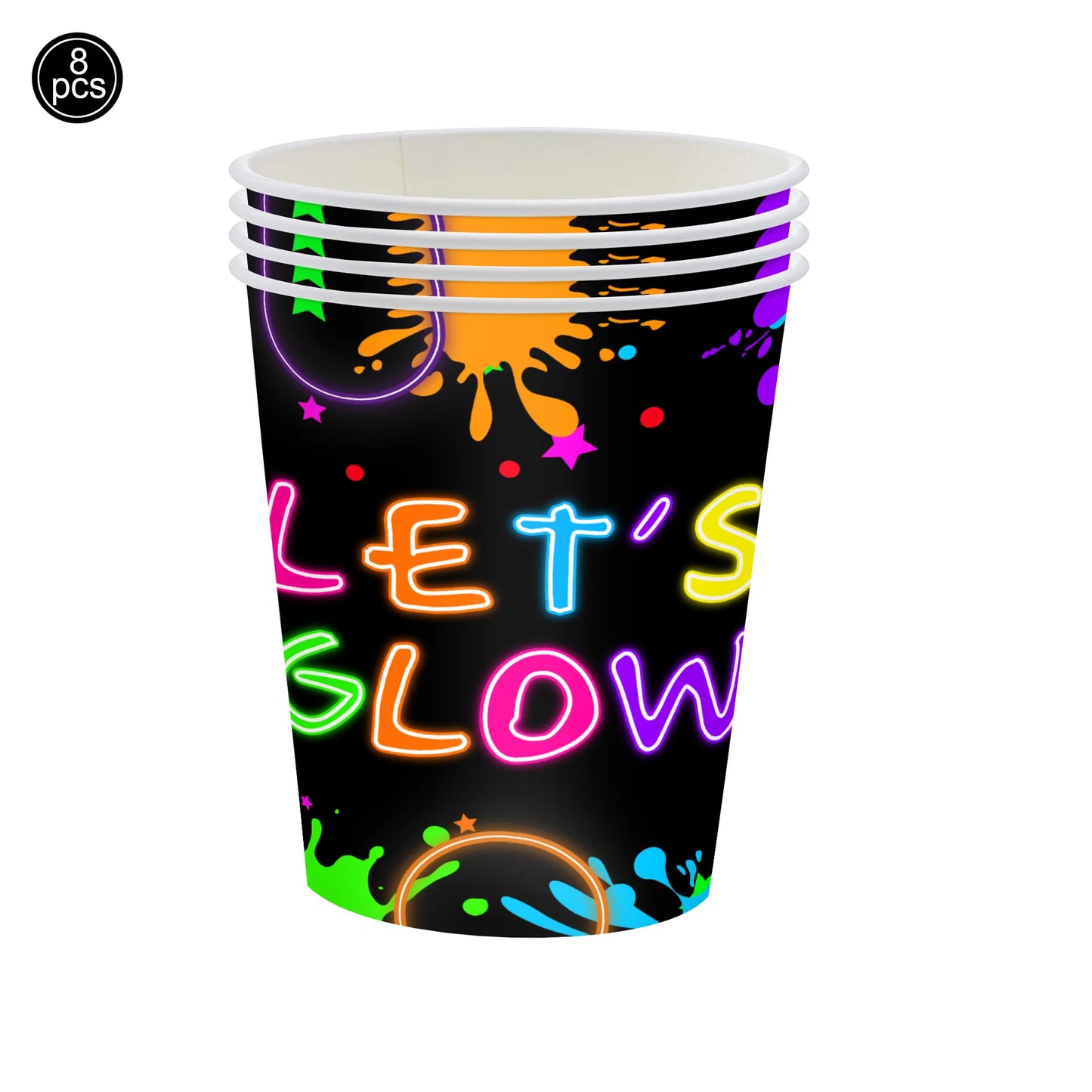 UV Neon Glow Party Hats – Blacklight Fluorescent Plastic Hats for Kids & Adults