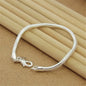Fine 925 Sterling Silver Solid Chain Bracelet For Women Men Charm Party Gift Wedding party Fashion Jewelry