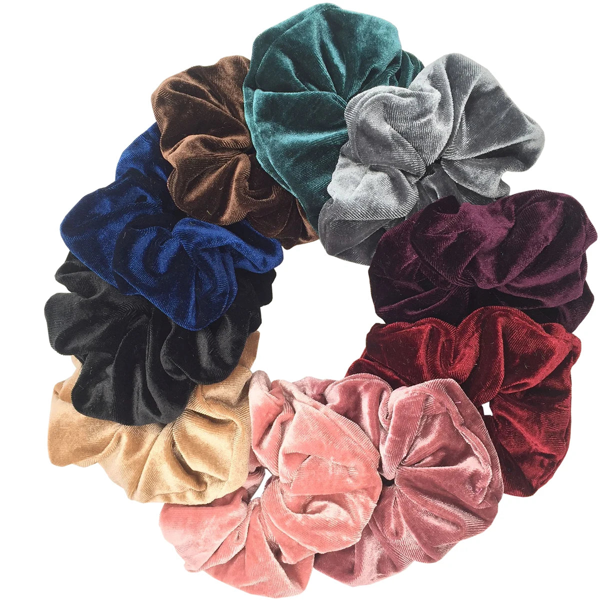 10/6 Accessories Scrunchies Hair Scrunchy Women Velvet Solid Leopard Tie Dye Ponytail Holder Headwear Elastic Ties Bands Set