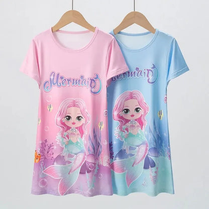 1/2 Piece Summer Children's Dress Girl Sweet And Lovely Casual Fashion Dress Comfortable And Versatile Knee-length Home Dress