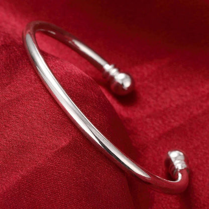 Trendy 925 Sterling Silver Bangles Bracelet Charms