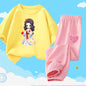 Teens Girls' 2-Piece Fashion Outfit: Princess Short Sleeve T-Shirt and Long Pants Tracksuit Set