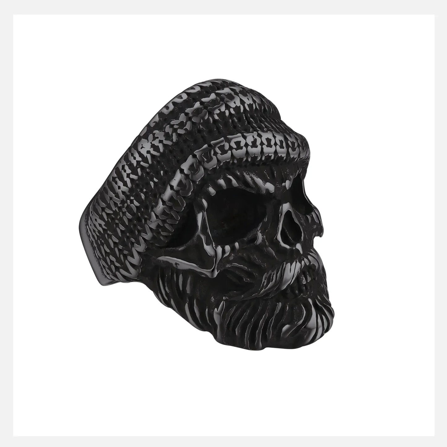 U7 Stainless Steel Big Skull Rings for Man Woman Size 7-14 Cross 3D Skeleton Cuban Chain Celtic Knot Pattern Gothic Punk Jewelry