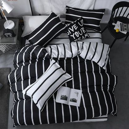 Bohon Paisley Duvet Cover Set Black White Print 3pcs Bedding Sets Luxury Pillow Case Queen and King Size Cotton Bedding Sets