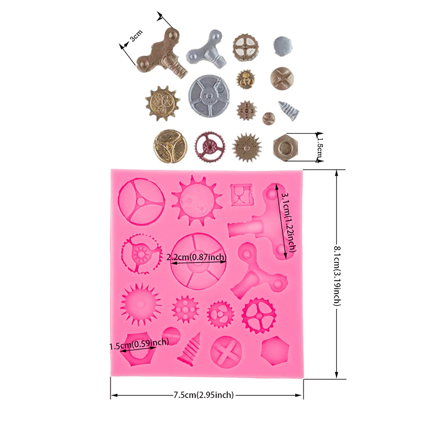 Lock Key Silicone Molds Fondant Chocolate clocks Mold Sugarcraft Clay DIY Baking Tool Cakes Cupcakes Decoration